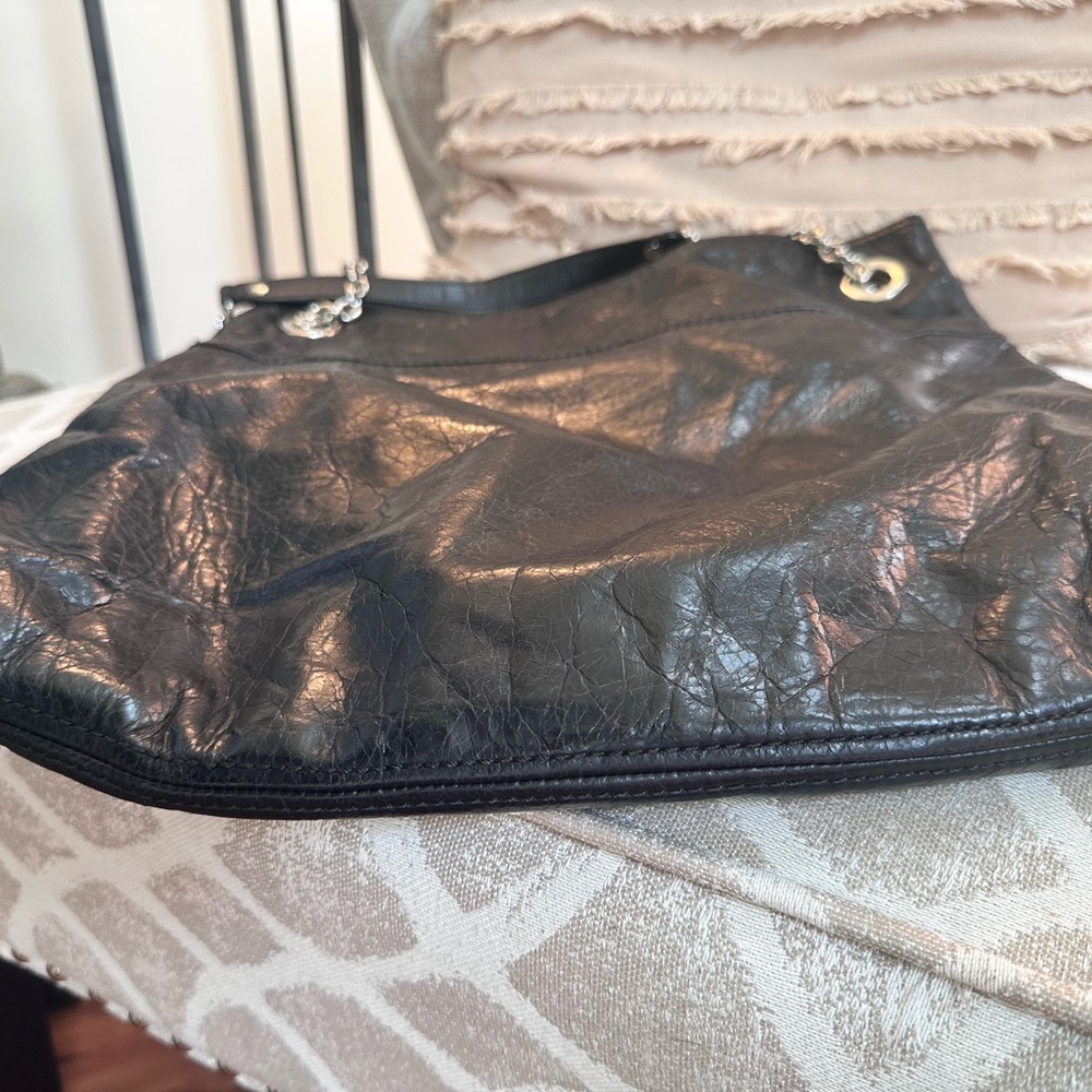 Coach Black Shoulder Bag with Silver Chain - Picture 10 of 16
